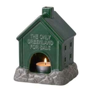 Home greenland ceramic candle house green