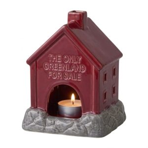 Home greenland ceramic candle house red