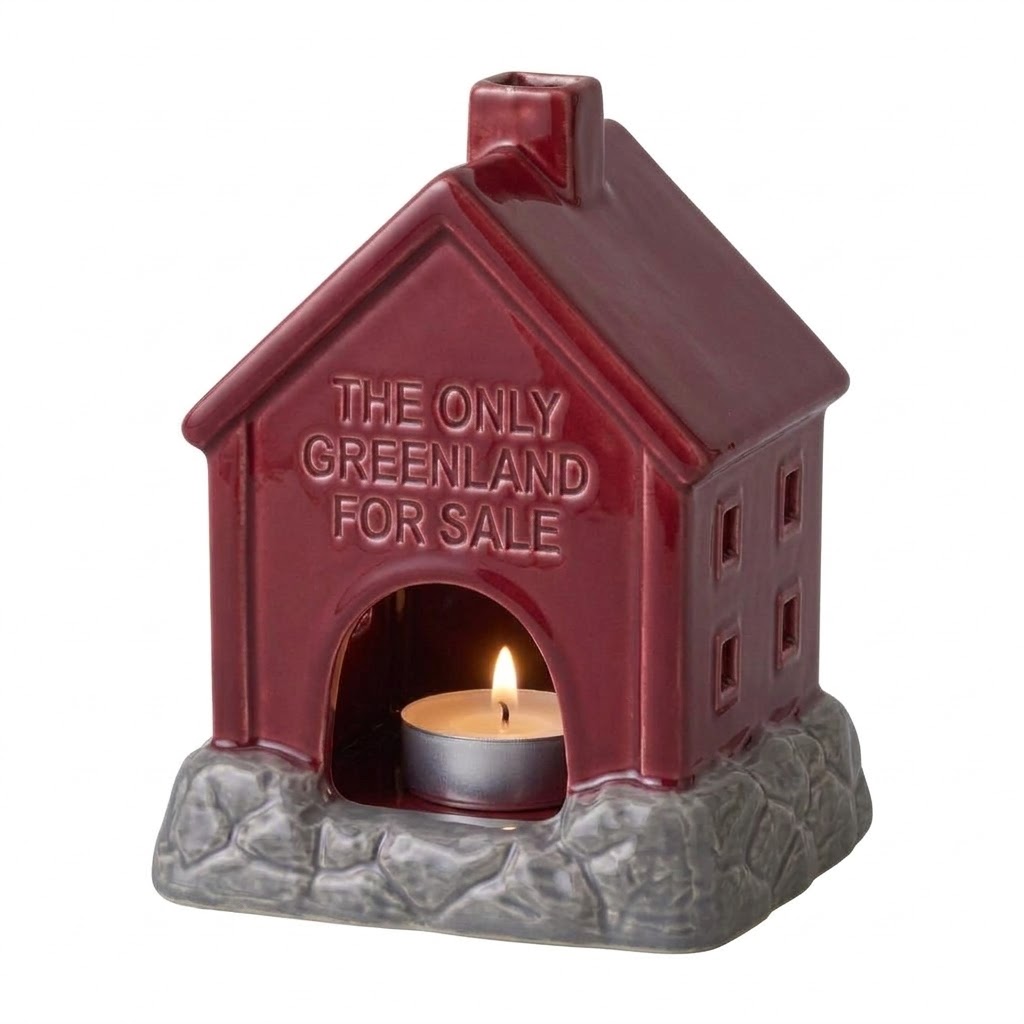 greenland ceramic candle house red greenland ceramic candle house red